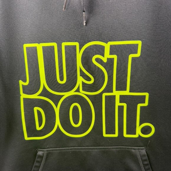 Nike Hoodie Sweatshirt Womens M Black Gray Therma Fit Fleece Lined Just Do It - Picture 5 of 10